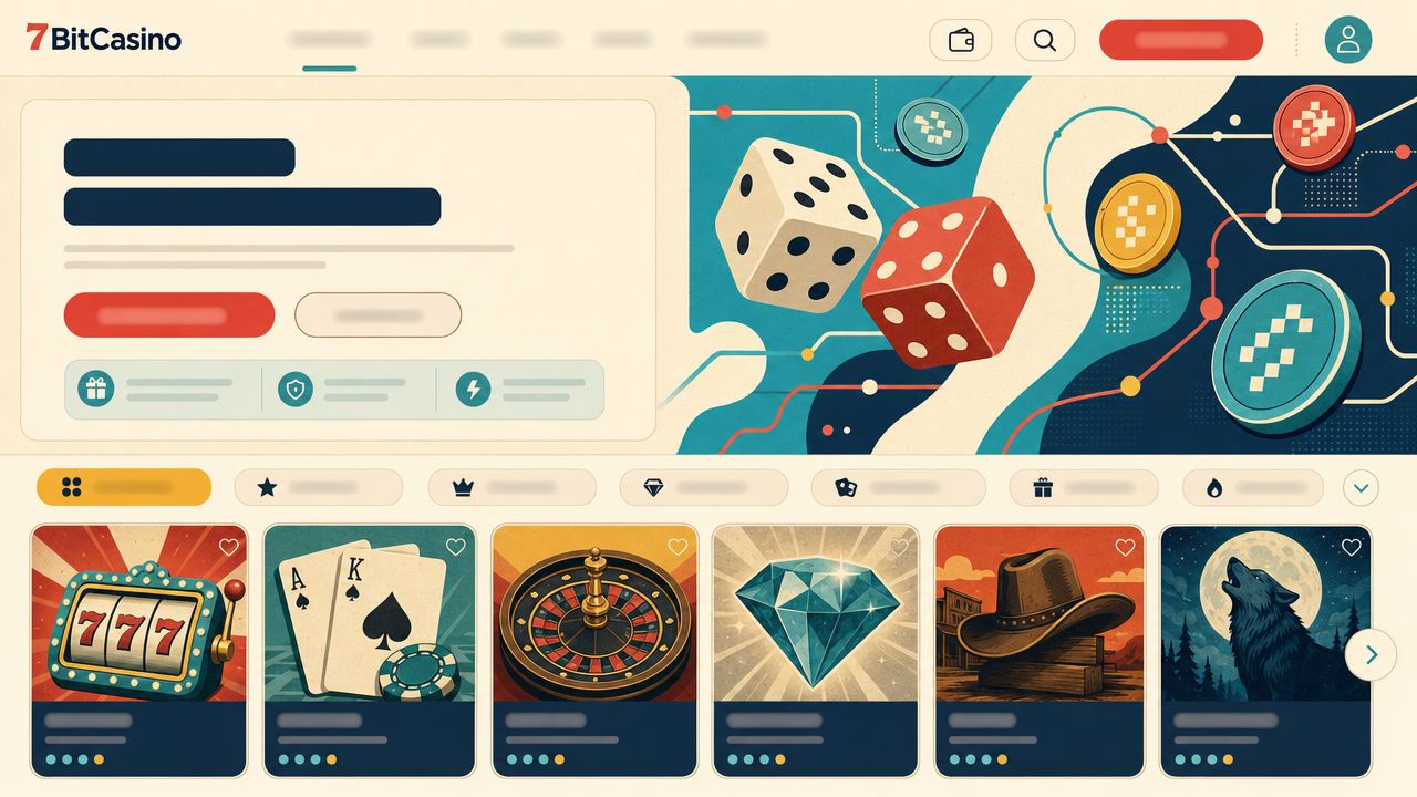 Startseite von 7BitCasino mit Spielkategorien und Spielübersicht